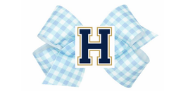 Gingham H Bow, light blue