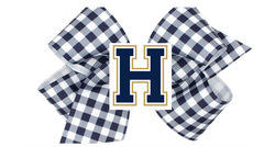 Gingham H Bow, navy