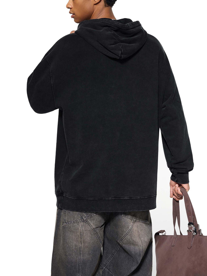 Have a Bronx Day Snow Washed Loose Cotton Hoodie