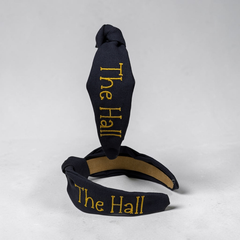 Headband, navy embroidered