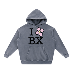 I Love BX Snow Wash Fleece Oversize Hoodie by Bronx Native for New York summer