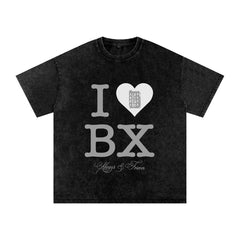 I LOVE The Bronx Snow Washed Oversized Cotton T-Shirt