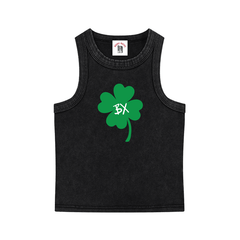 Lucky Clover Womens Snow Washed Tank Top by Bronx Native for New York summer