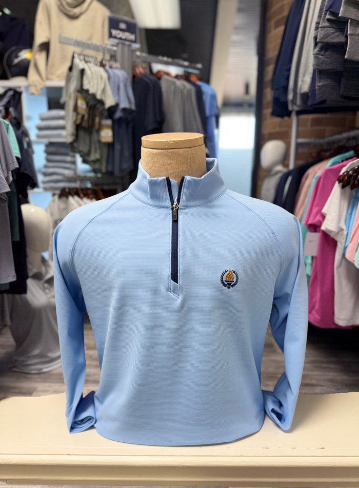 Men's Holderness & Bourne 1/4 zip, ribbed blue