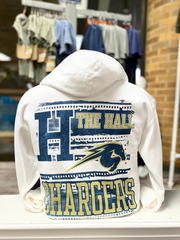 Men's Hooded Sweatshirt, white, front and back logos
