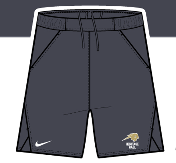 Men's Shorts, Dri-FIT, dark grey, charger horse