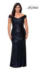 Long La Femme Sequin Plus-Size Prom Dress