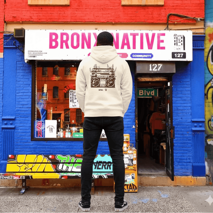 NYBG x Bronx Native Rooted In The Bronx Boombox Hoodie by Bronx Native, Rooted in The Bronx hoodies streetwear