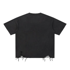 Only The Strong Survive Snow Washed Raw-Hem T-Shirt