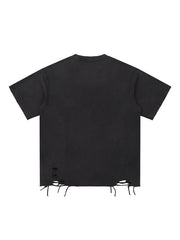 Only The Strong Survive Snow Washed Raw-Hem T-Shirt