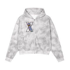Poder del Pueblo Dirty Washed Zip-Up Fleece Hoodie