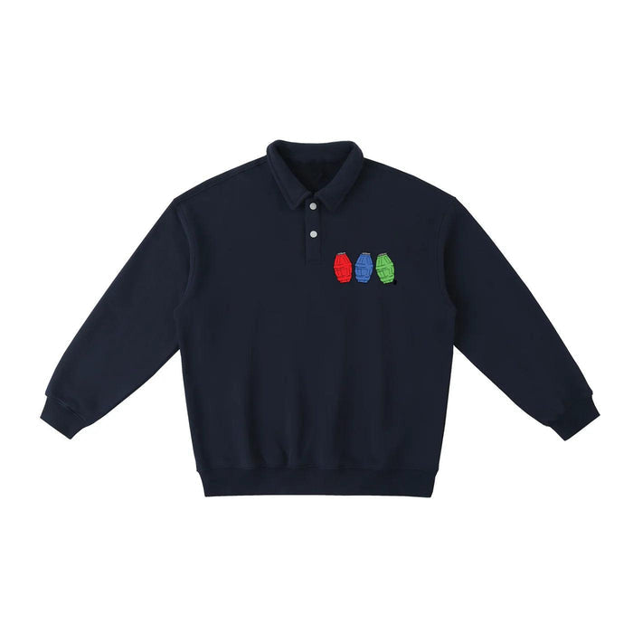 Quarter Waters Heavyweight Polo-Collar Sweatshirt