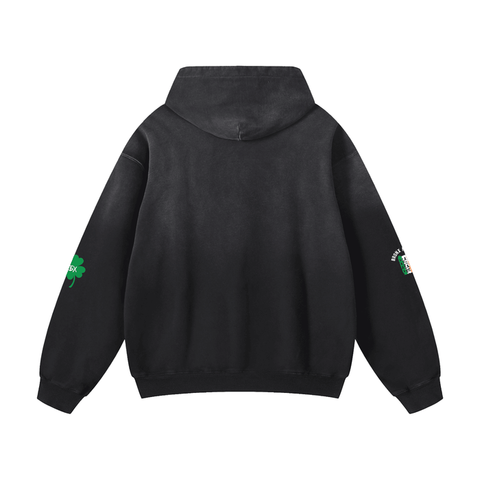 St. Patty's Day Bronx Native Exclusive "Welcome to Woodlawn" Unisex Heavyweight Sunfade Oversized Hoodie by Bronx Native