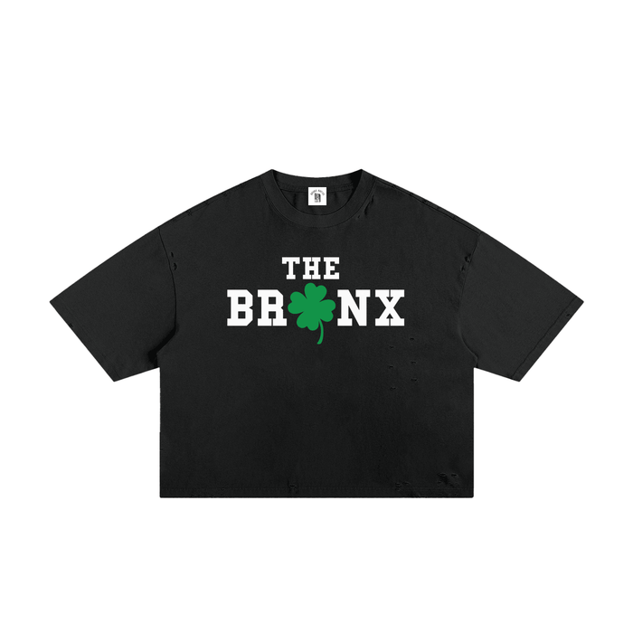 The Bronx Clover St. Patty's Day Drop Classic Frayed Boxy Tee by Bronx Native