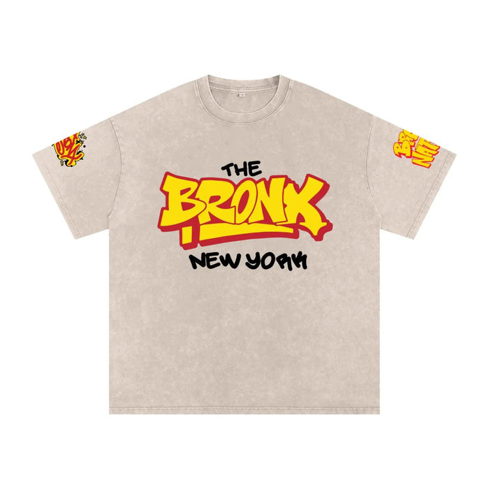 The Bronx New York Snow Washed Oversized Cotton T-Shirt