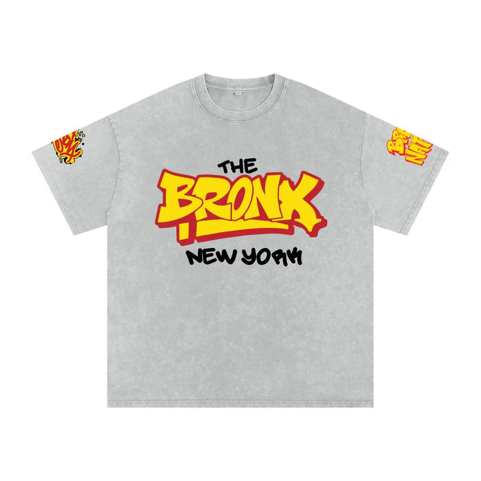The Bronx New York Snow Washed Oversized Cotton T-Shirt
