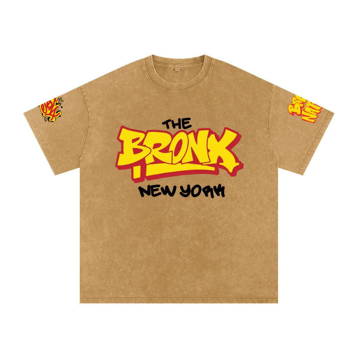 The Bronx New York Snow Washed Oversized Cotton T-Shirt