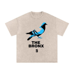 The Bronx Pidgeon Snow Washed Oversized Cotton T-Shirt