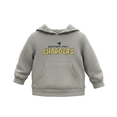 Toddler Hoodie, grey, Hhall Chargers with horse logo