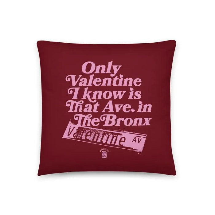 Valentine Ave Pillow Reverse by Bronx Native