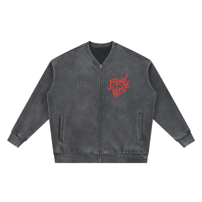 Vintage Washed Fleece Baseball Jacket by Bronx Native for New York summer