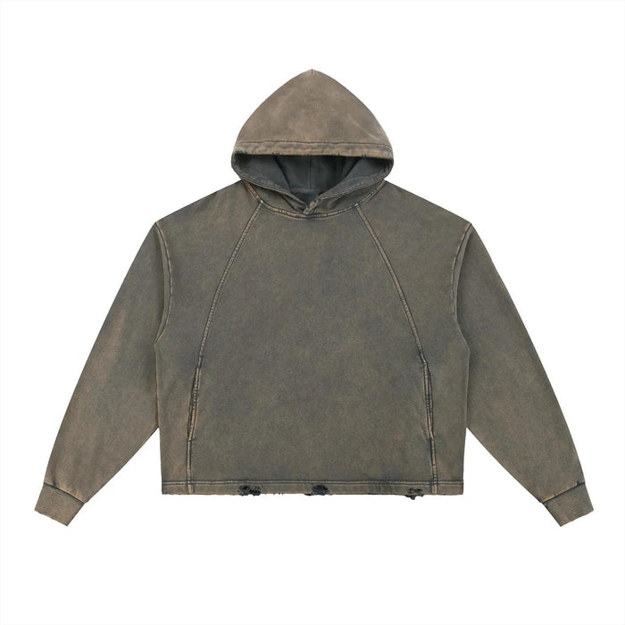 Vintage Washed Frayed-Hem Hoodie by Bronx Native