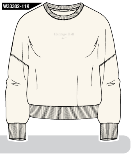 Women’s Nike Sweatshirt, cream, Heritage Hall swoop