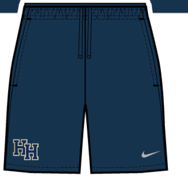 Youth Dri-FIT shorts, navy, stacked Hs