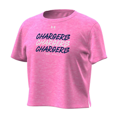 Youth Girls breezy tee, Under Armour, pink, Chargers x3 The Hall