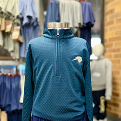 Youth Textured 1/4 zip, navy, Charger Horse